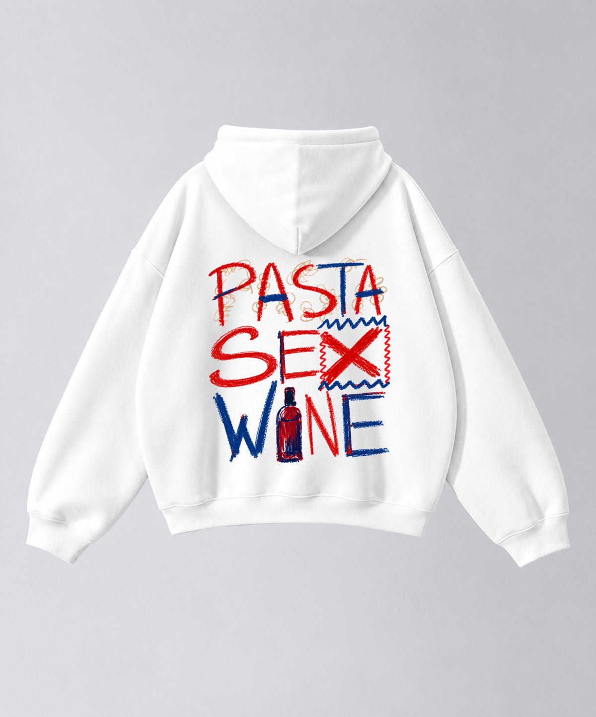 Hoodie "PASTA CAKE WINE"
